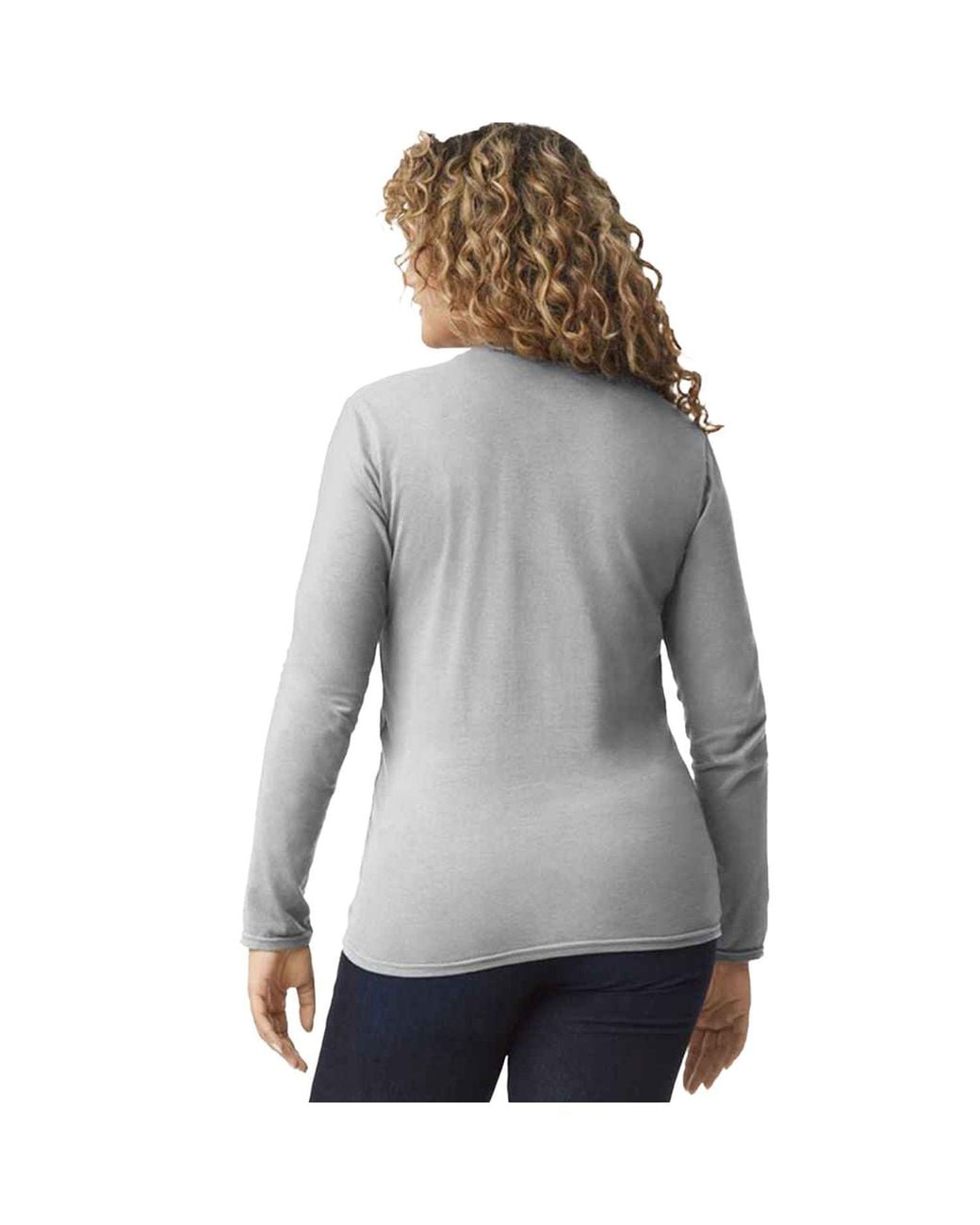 Gildan Gray Softstyle Long-Sleeved T-Shirt
