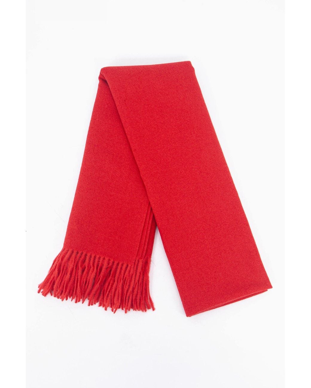 SARTA Red Heavyweight Winter Scarf Tasselled Shawl Wrap