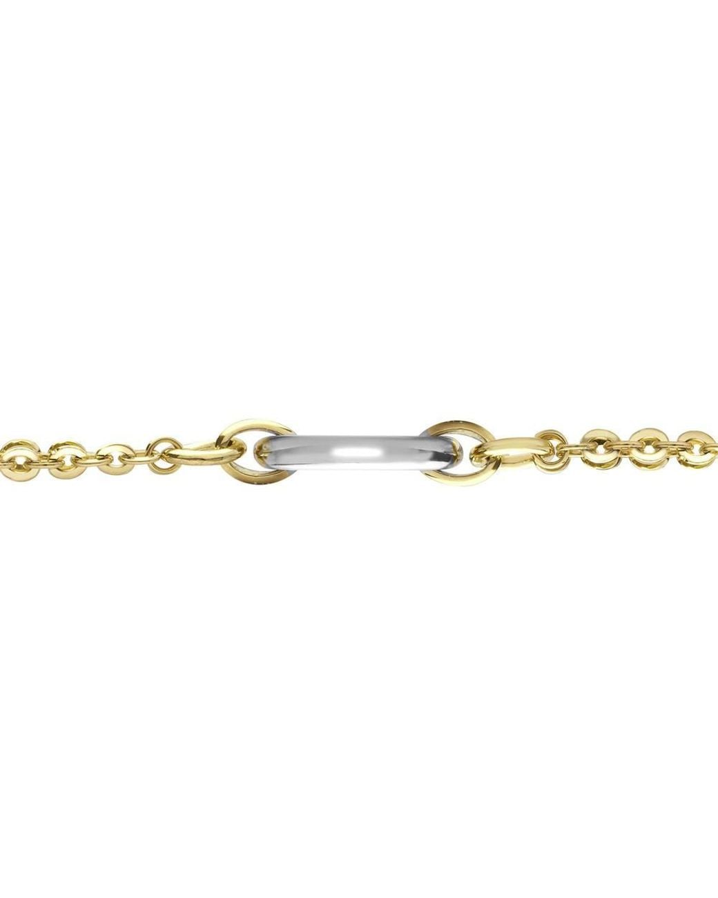 Jewelco London Multicolor 9Ct 2- Oval Double Belcher 9Mm Chain Link Necklace