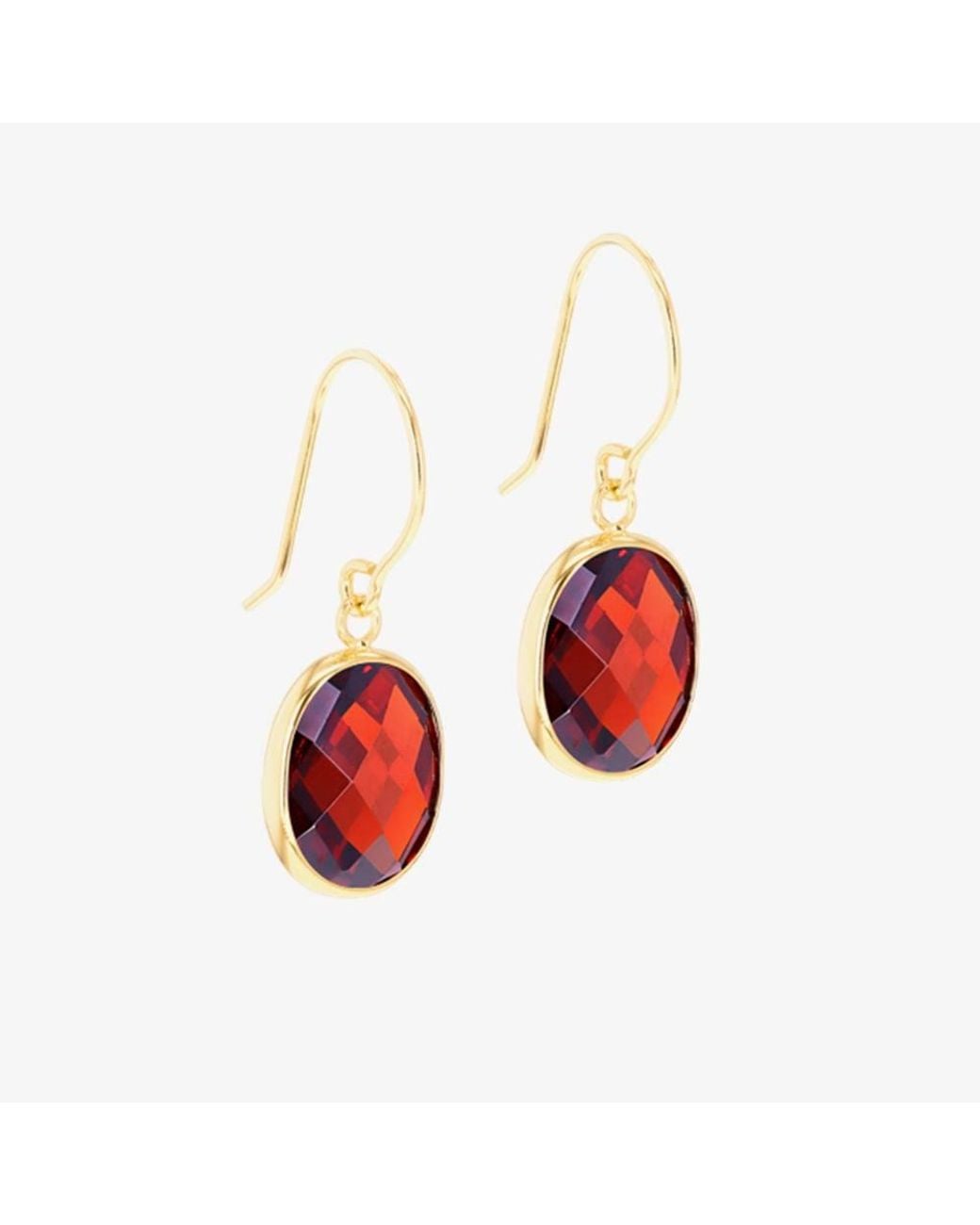 T.H.Baker Red 9Ct Oval Crystal Dropper Earrings 1.58.0049
