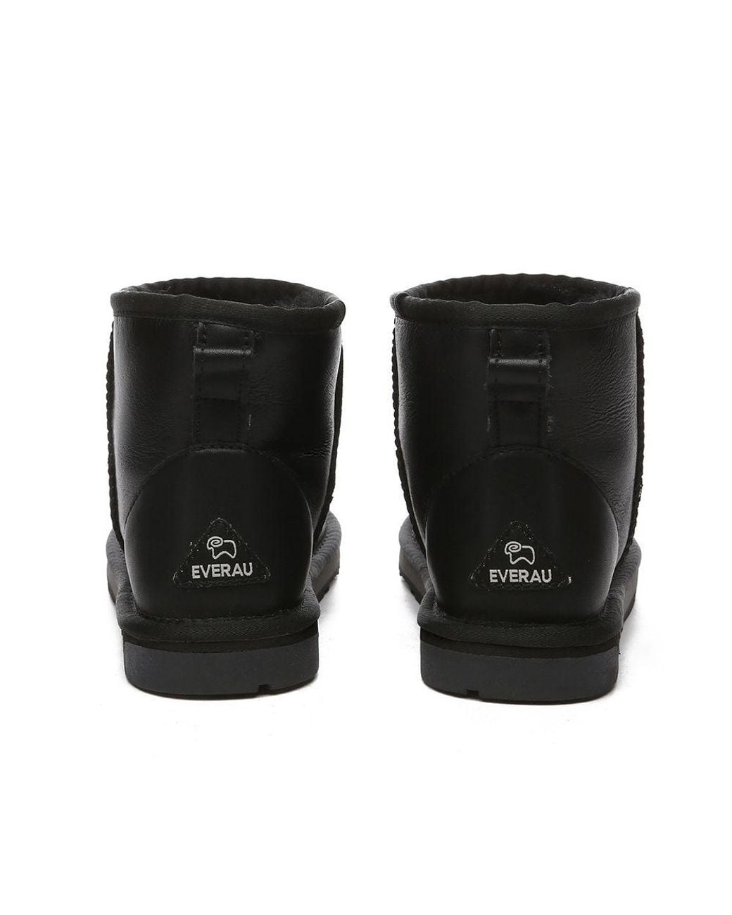 EverAu Australia Black Real Sheepskin Mini Classic Boots With Tpr Sole