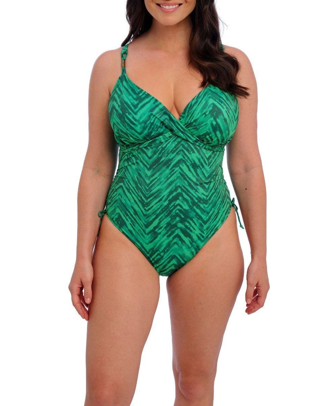 Fantasie Green Punta Mita Plunge Swimsuit