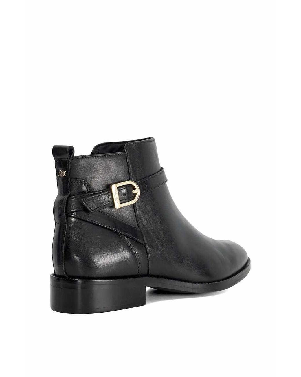 Dune Black Wide Fit 'Pemma' Leather Ankle Boots
