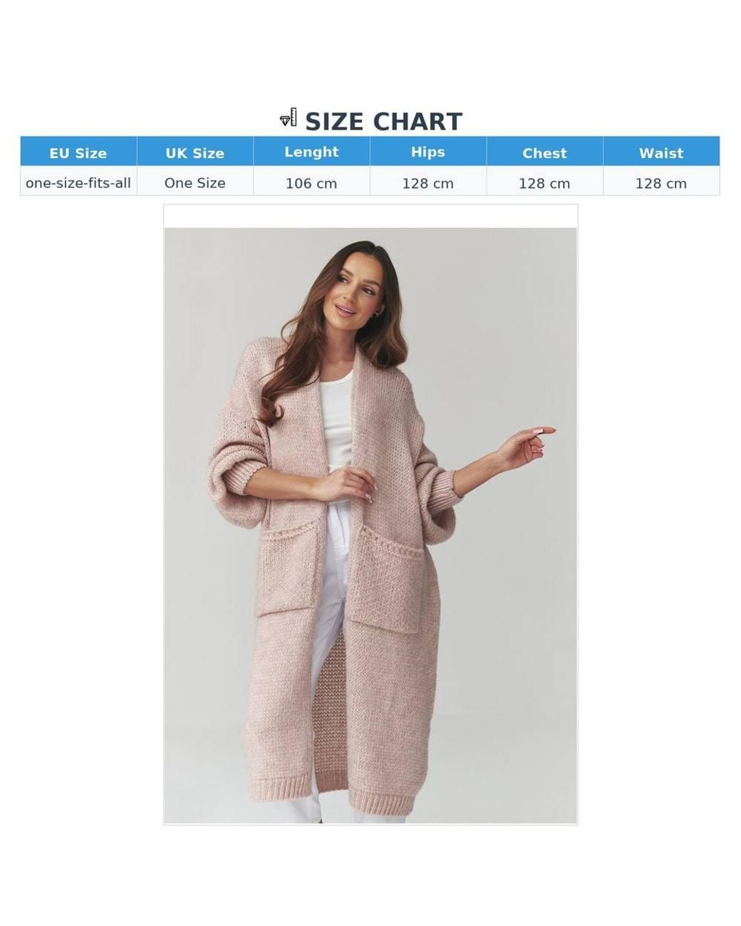 Love Lace Pink Knitted Wool Long Sleeve Boyfriend Cardigan