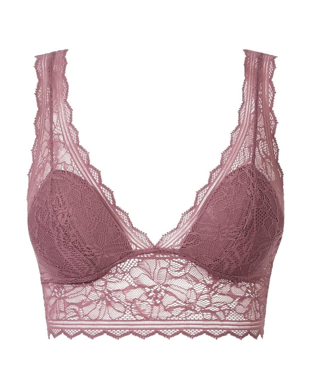 Chantelle Purple Easy Feel Floral Touch Wirefree Triangle Bralette
