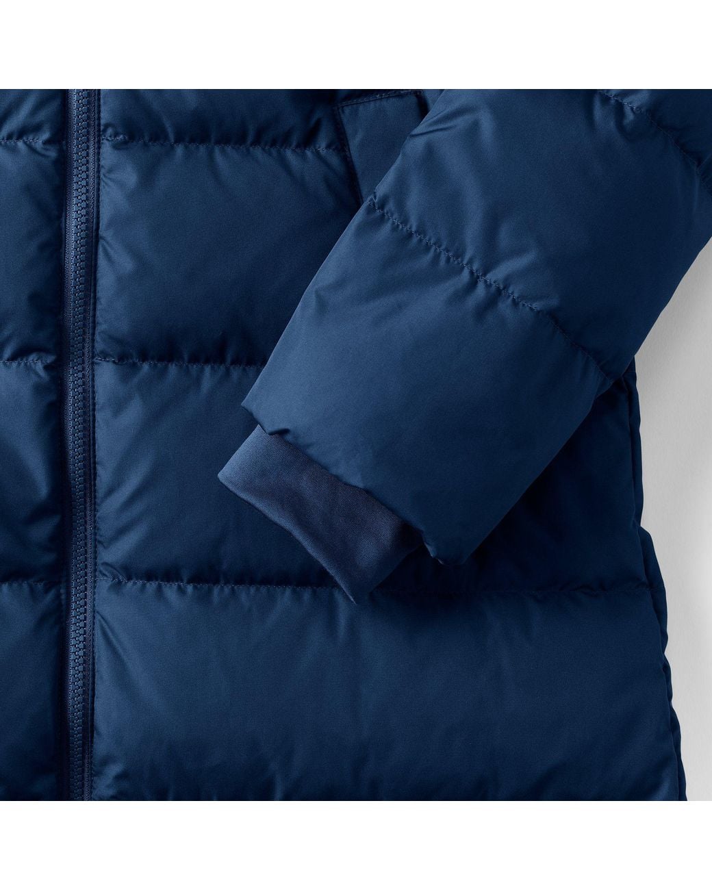 Lands' End Blue Hooded Maxi Down Coat