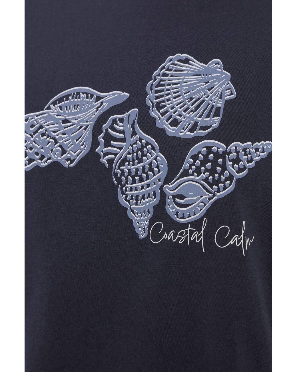 Yours Blue Shell Graphic Stripe Pyjama Set