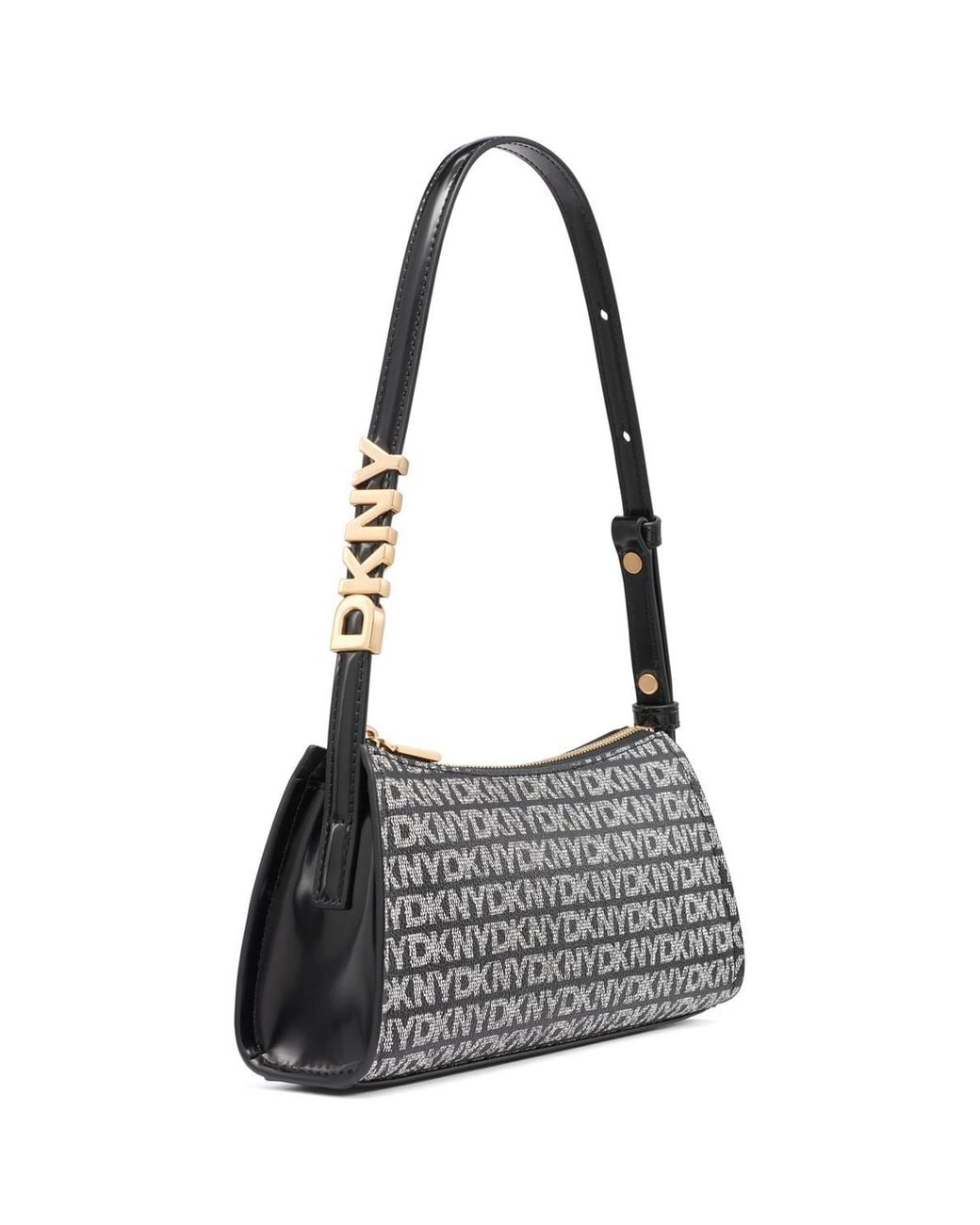 DKNY White Avril Shoulder Hobo Bag Logo