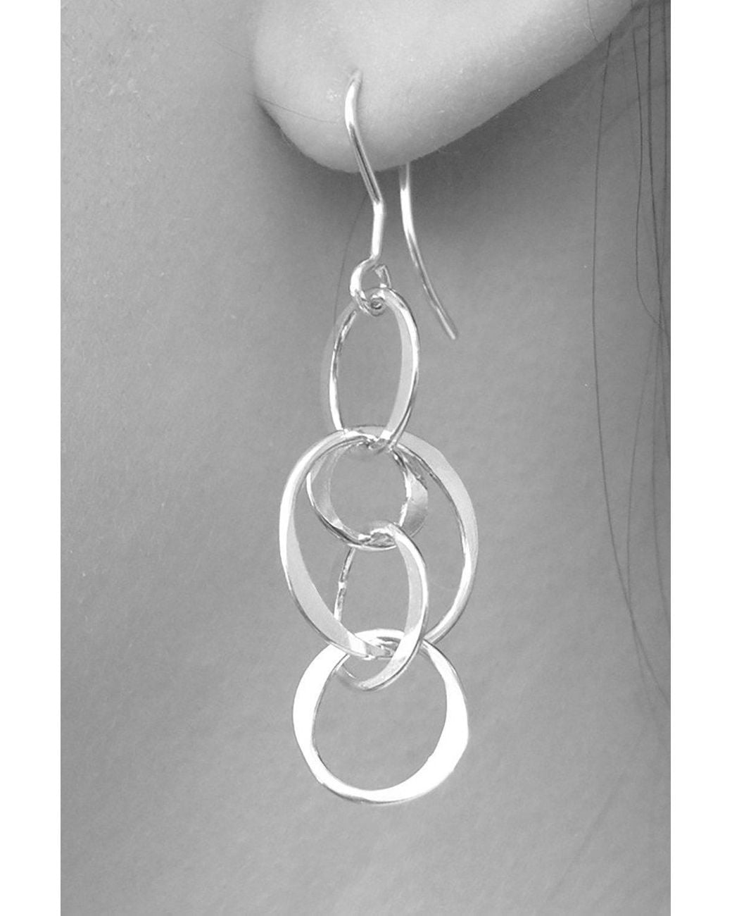 Otis Jaxon London Brown Sterling Planet Long Drop Earrings