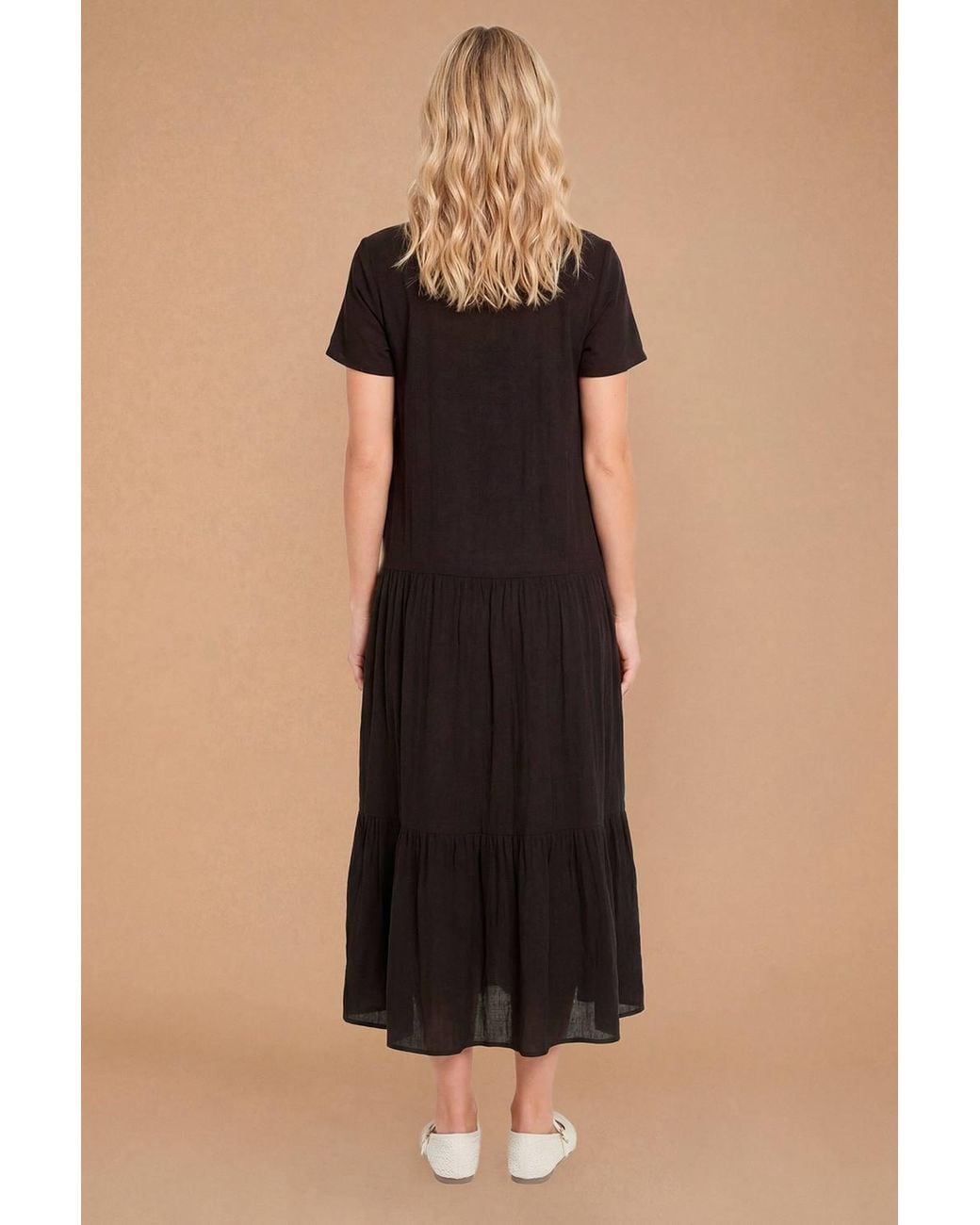 Dorothy Perkins Black Scoop Neck Tiered Maxi Dress