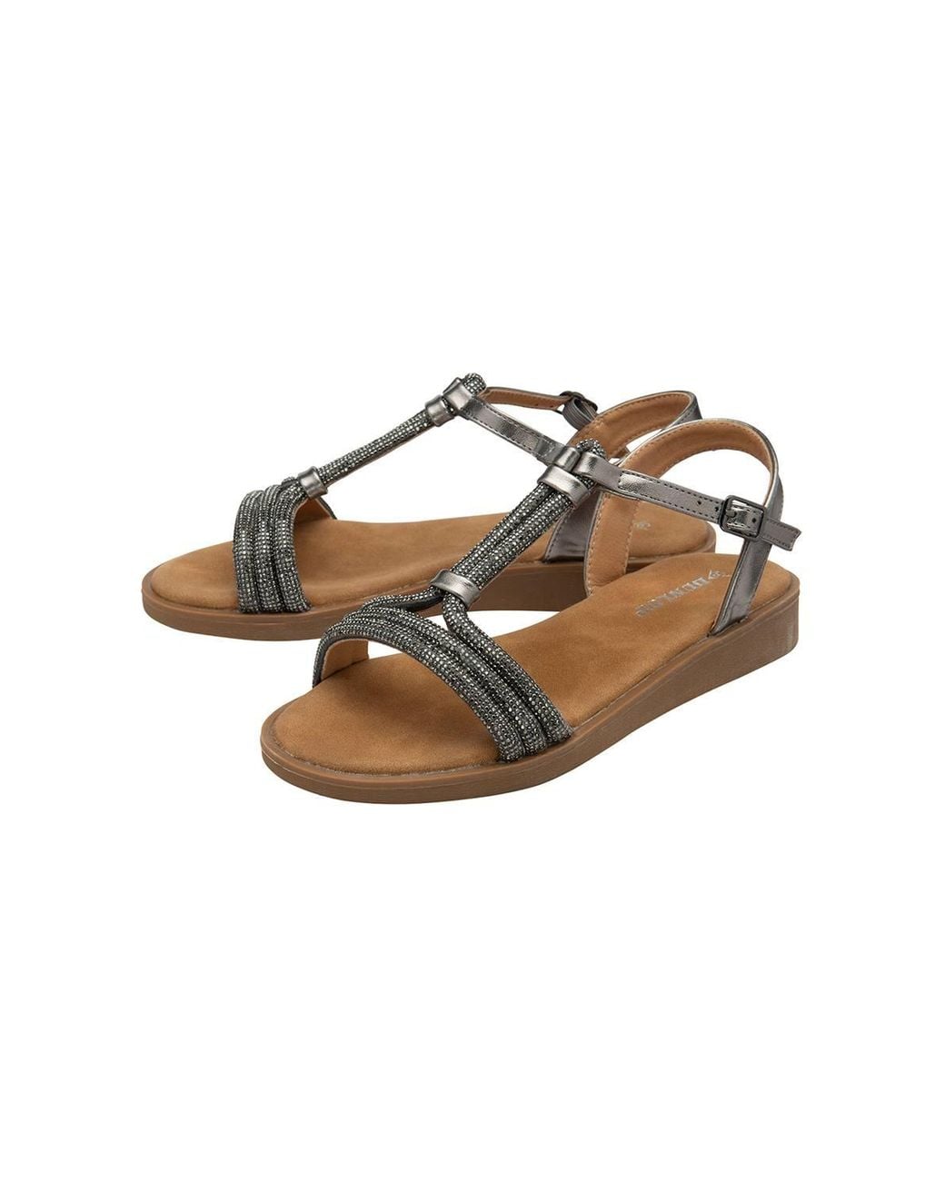 Dunlop Gray 'Ffion' Flat Slingback Sandals