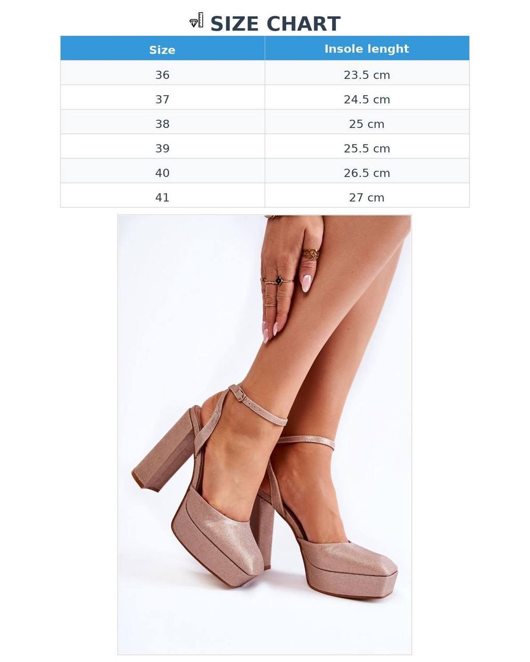 Love Lace Brown Glitter Ankle Buckle Block Heel Sandals Square Toe Party