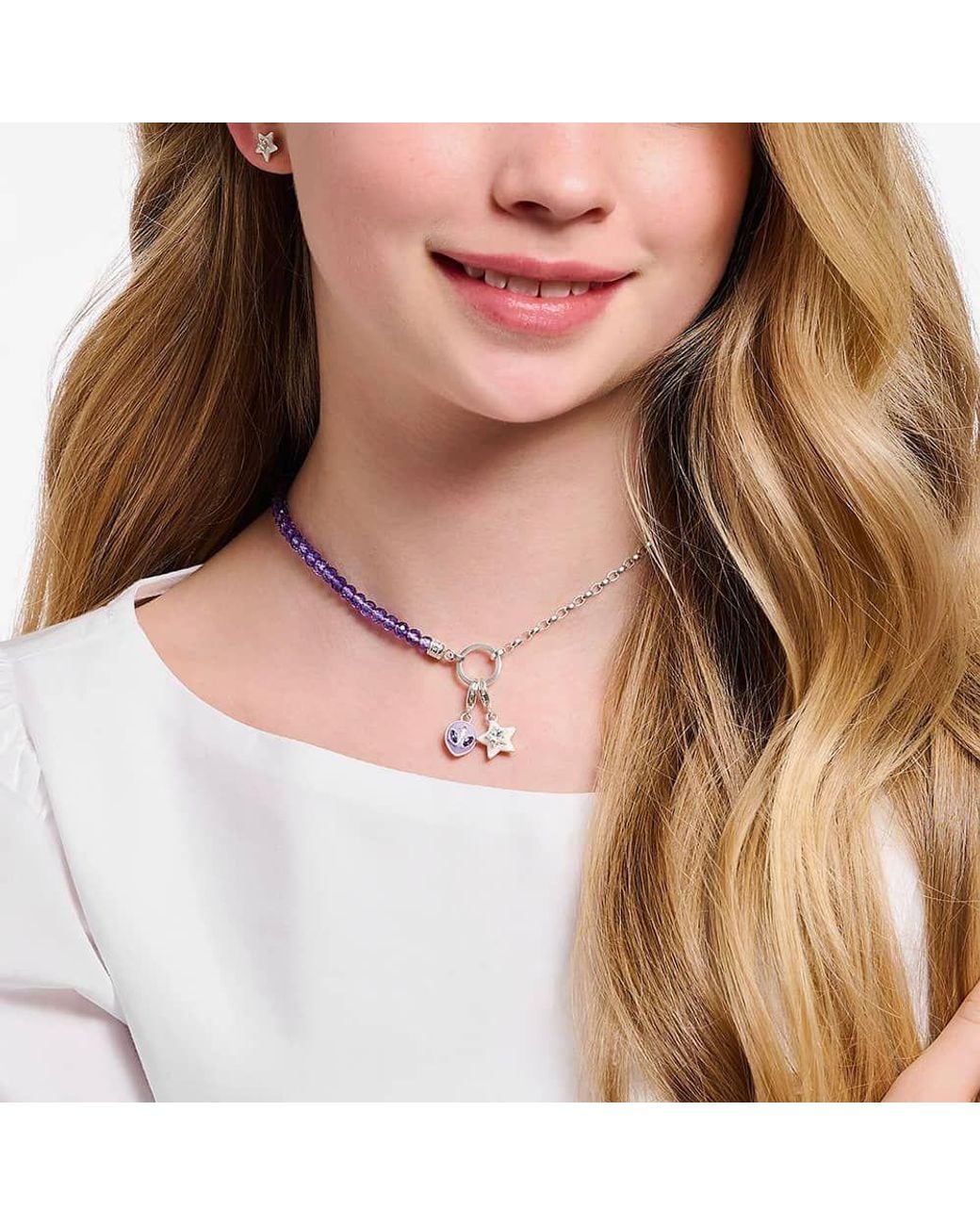 Thomas Sabo Metallic Member Charm Bead Necklace Ke2190-007-13-L45V