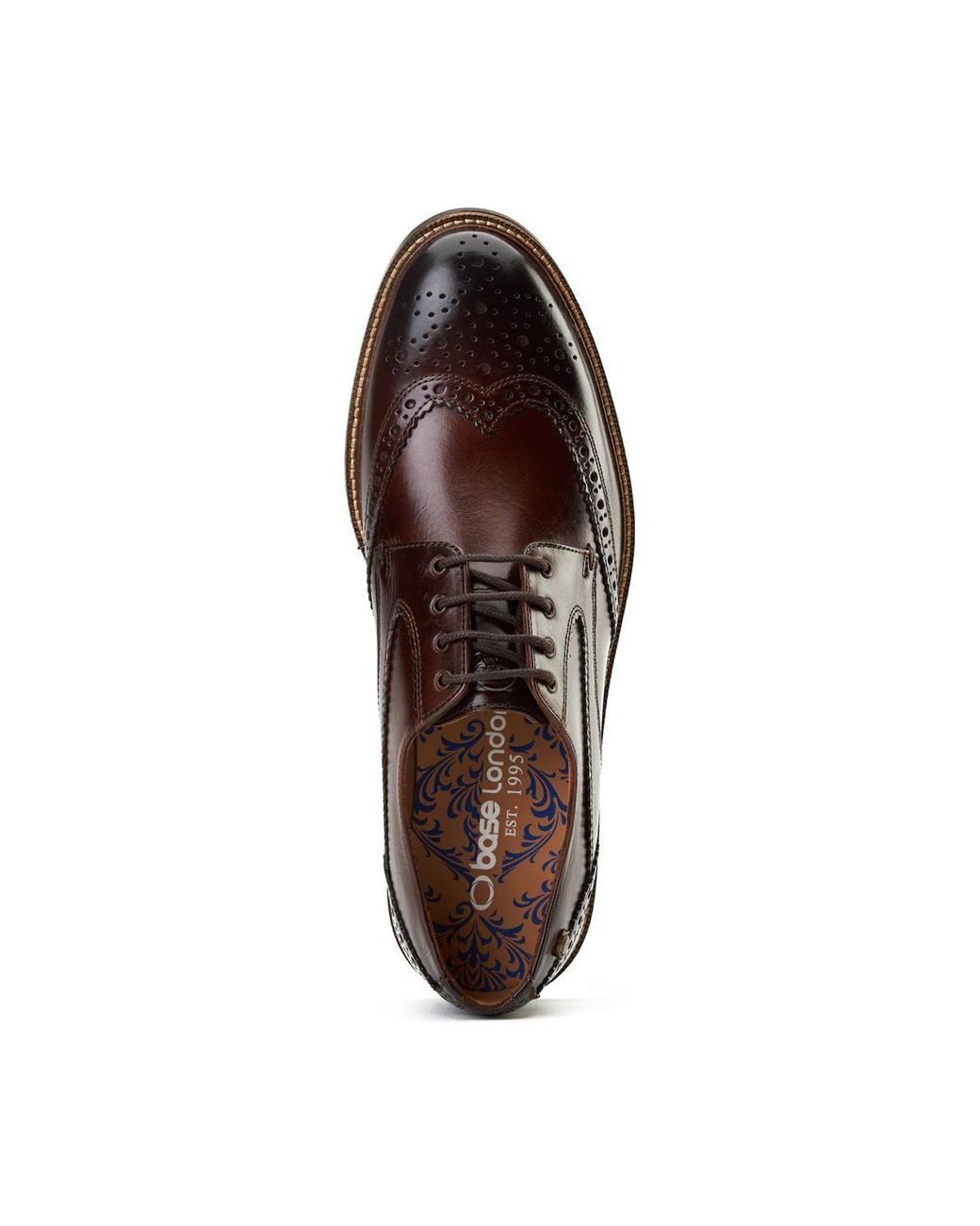 Base London Brown York Brogue Shoe for men