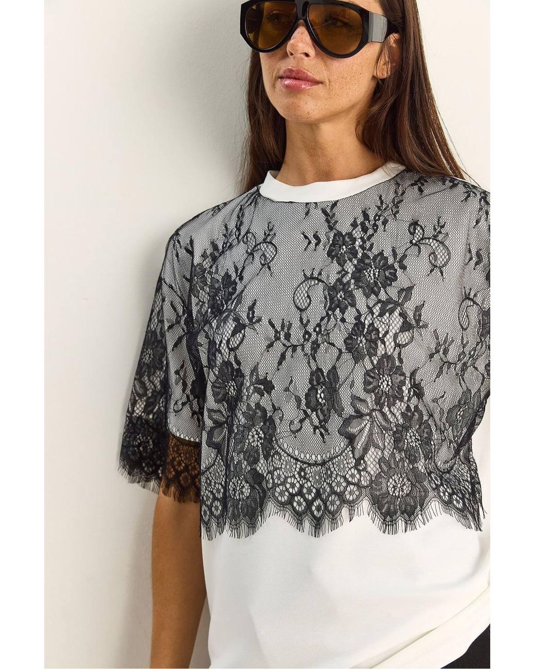 Bianco Lucci Gray Viscose Blend T-Shirt