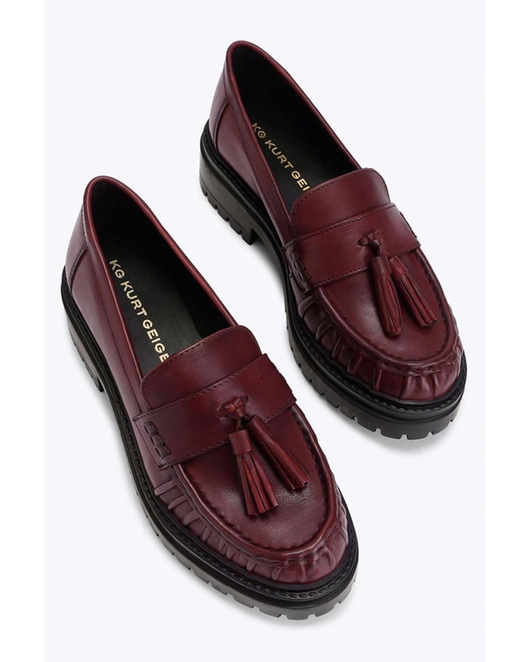 KG by Kurt Geiger Purple 'Tasha Tassel' Leather Flats