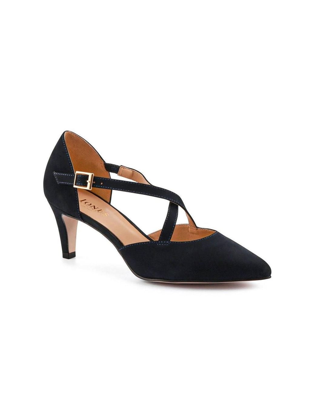 Jones Bootmaker Blue Ysa Leather Stiletto-Heeled Court Shoes