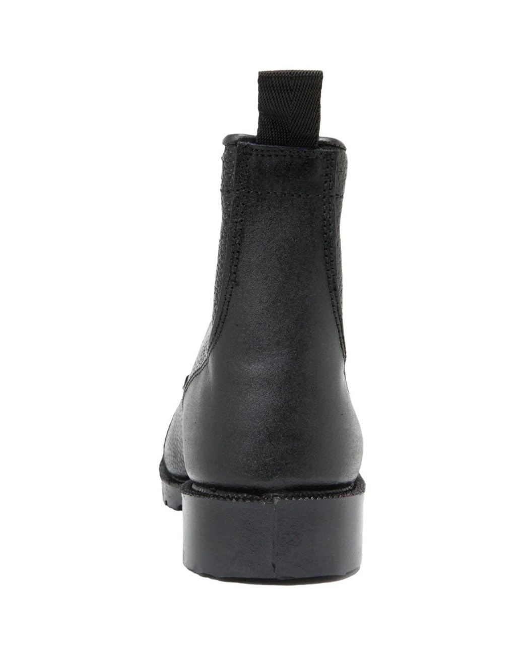 Grafters Black 6 Eye Grain Leather Cadet Boots for men