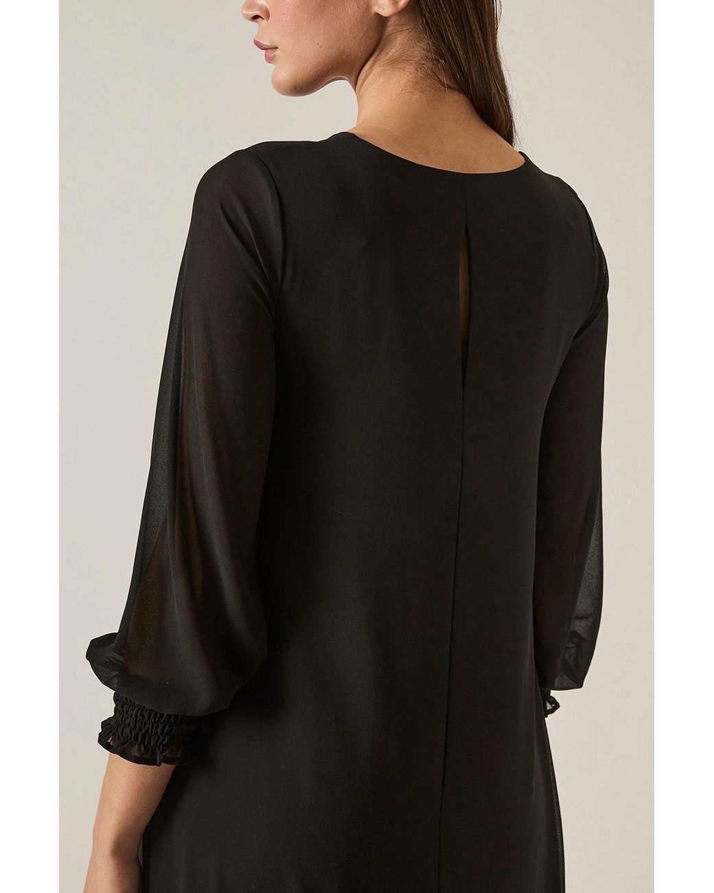 James Lakeland Black Maxi Wave Hem Dress