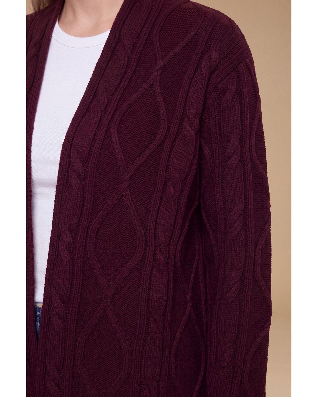 Dorothy Perkins Blue Longline Cable Knitted Cardigan