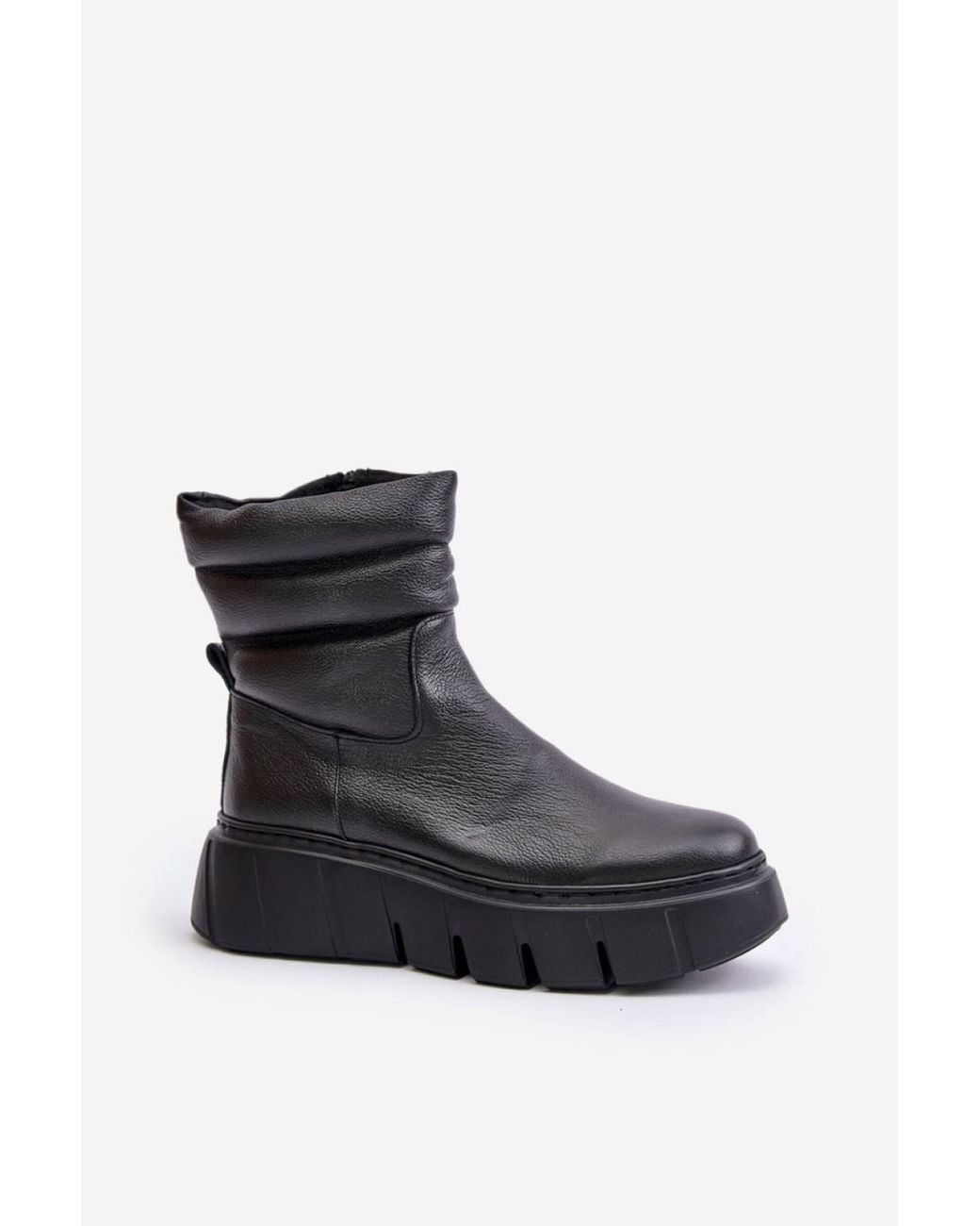 Love Lace Black Winter Platform Round Toe Ankle Boots