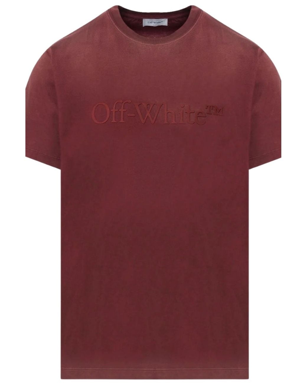 Off-White c/o Virgil Abloh Red Laundy Short Sleeve Slim Fit T-Shirt for men