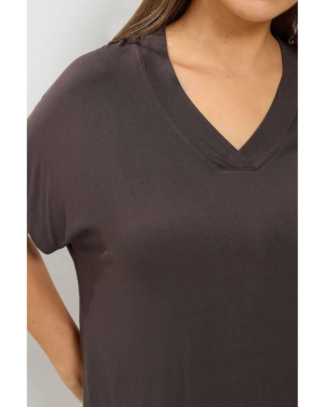 Yours Black Grown-On Sleeve Top