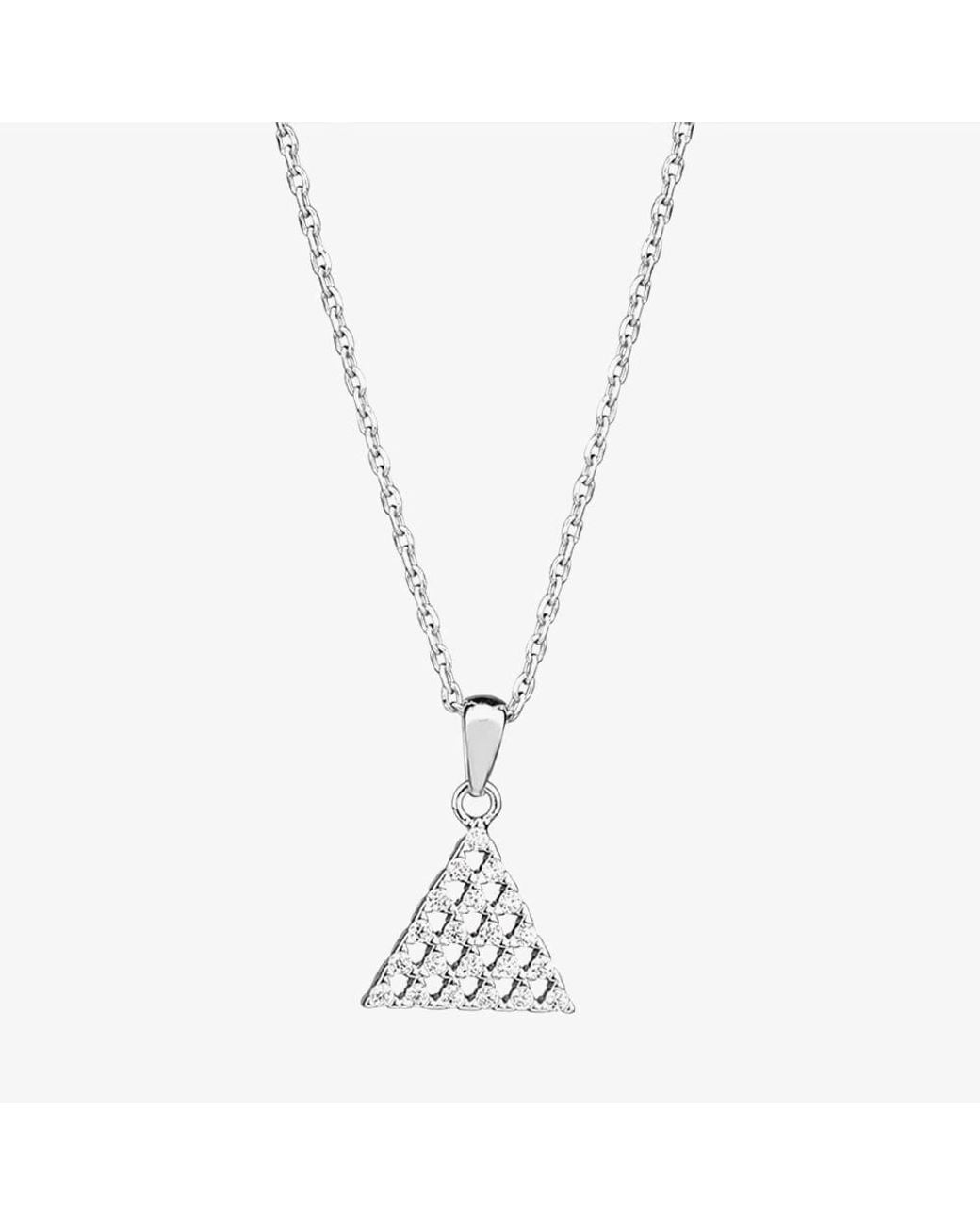 T.H.Baker Metallic Pavé Triangular Pendant & Earring Set Set11985