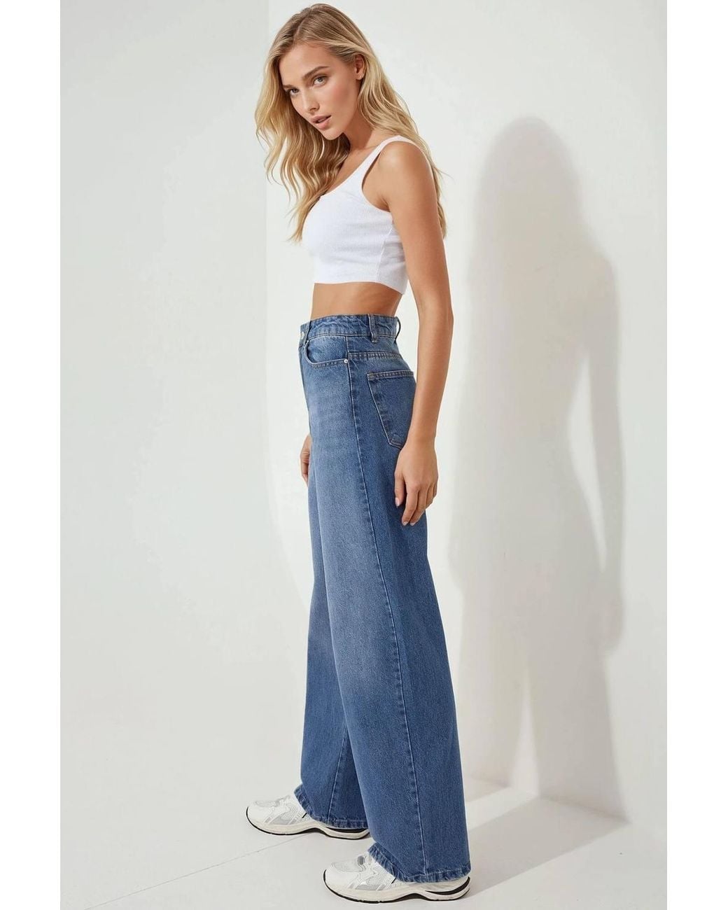 Hiccup Blue Baggy Fit Denim Jeans