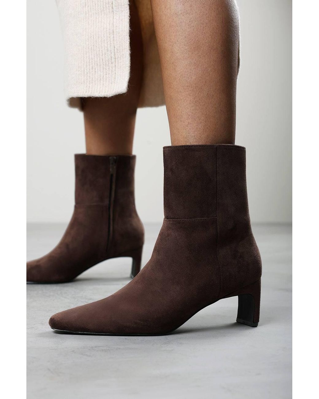 Where's That From Black Hirlis Snipped Toe Heeled Ankle Boot