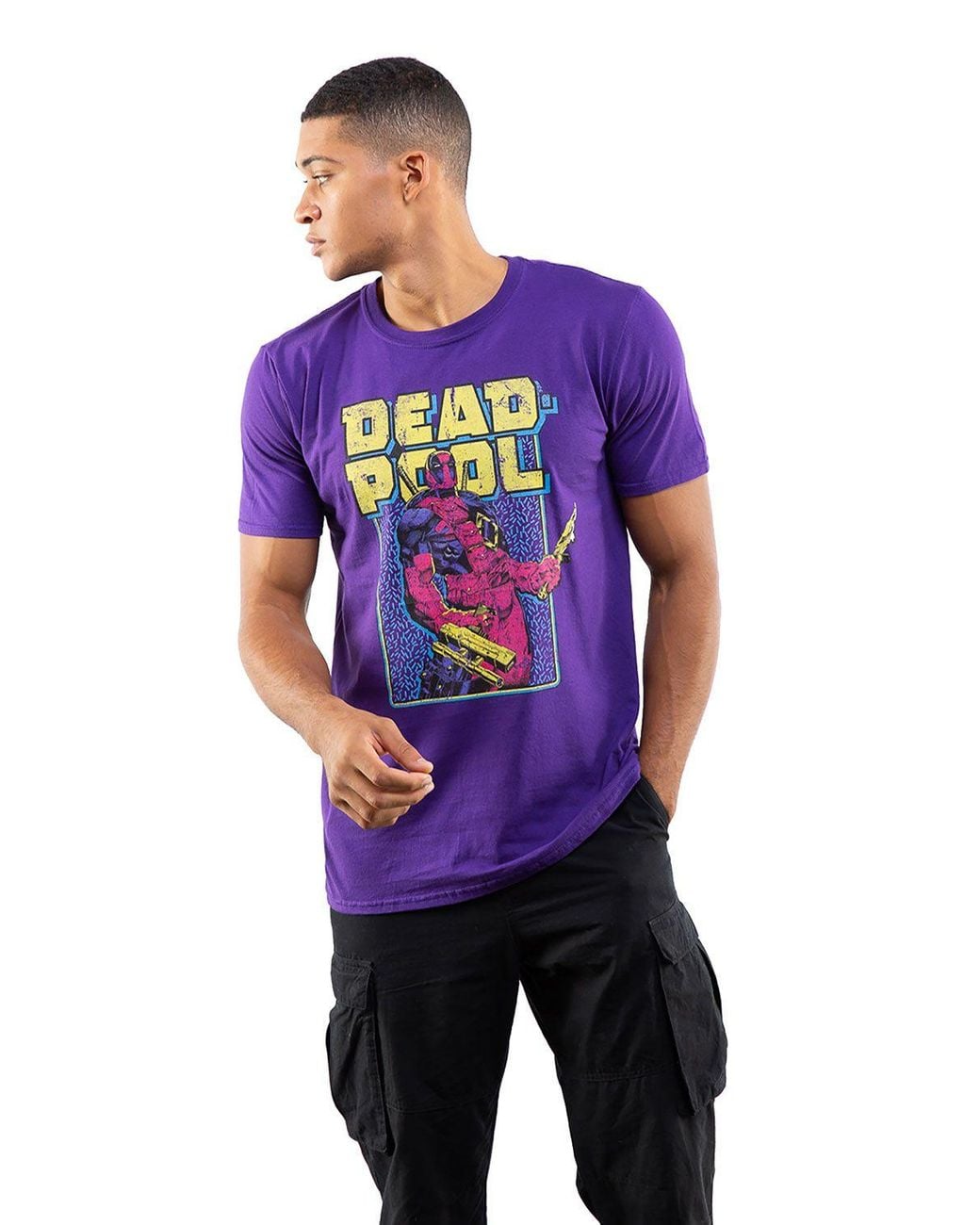 Marvel Blue Deadpool 90's Cotton T-Shirt for men