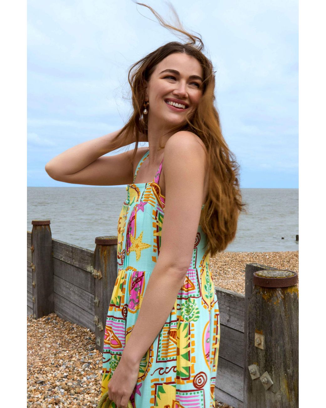 Blue Vanilla Multicolor Multi Sleeveless Square Maxi Dress