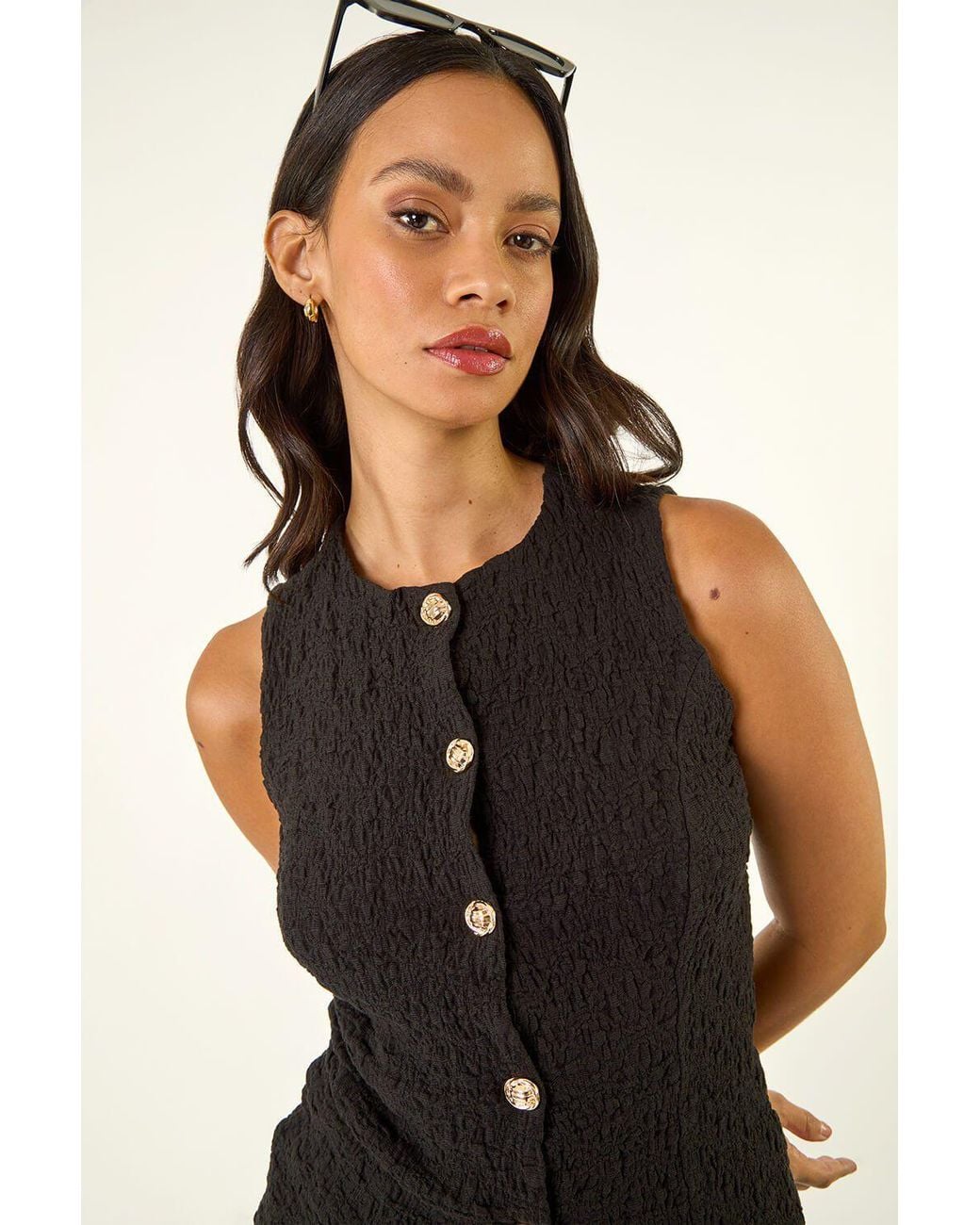 D.u.s.k Blue Textured Stretch Waist Coat