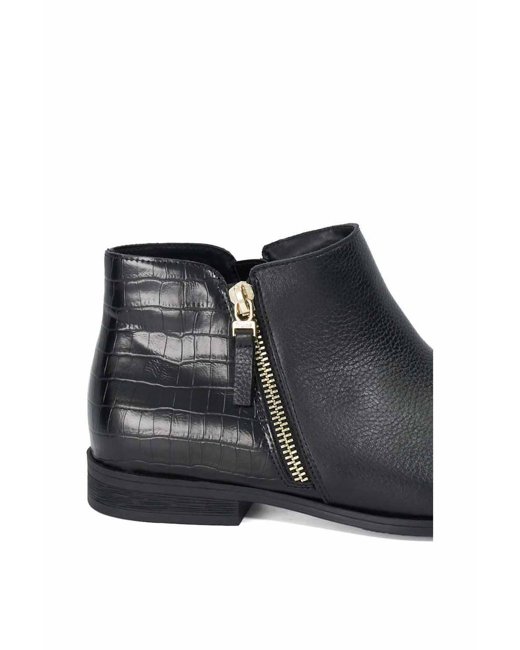 Dune Black Wide Fit 'Pantha' Leather Ankle Boots