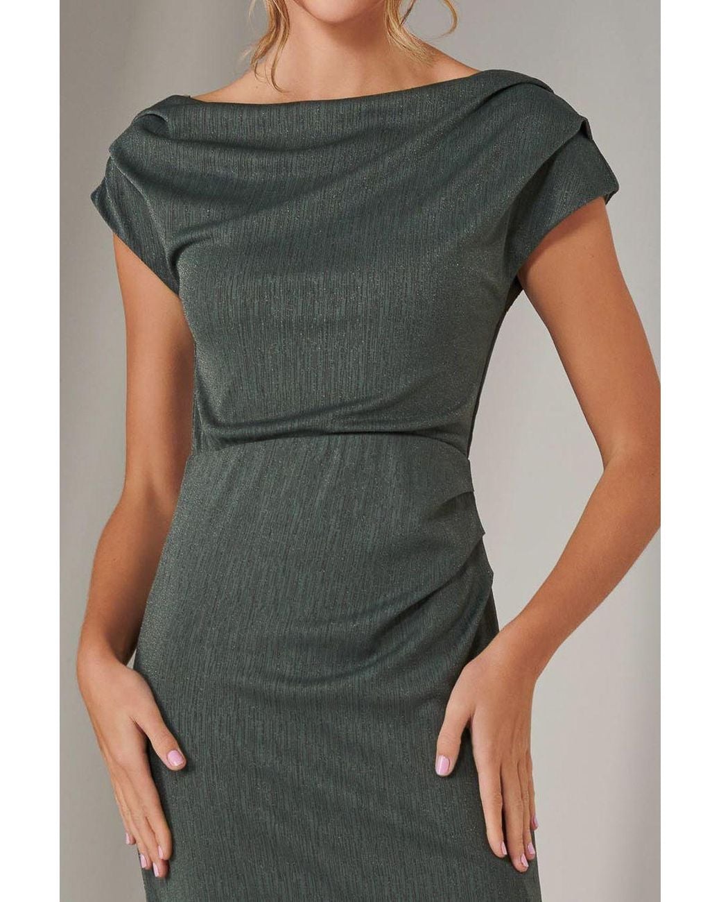 Jolie Moi Green Asymmetrical Bodycon Midaxi Dress