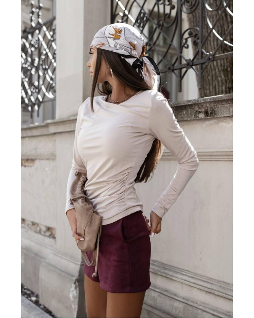 Love Lace Natural Monna Viscose Stretch Blouse For Everyday