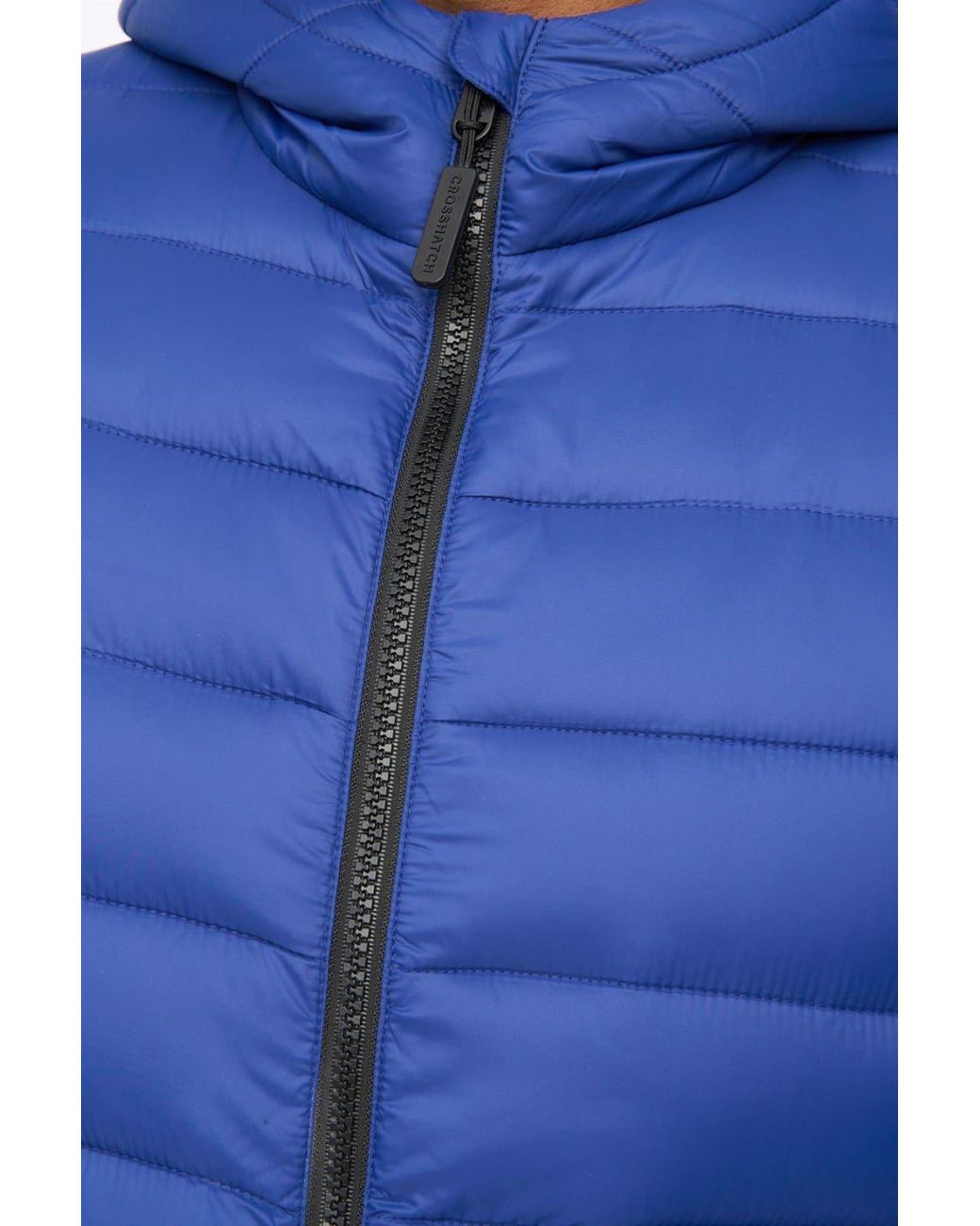 Crosshatch Blue Gattering Lightweight Hooded Quilted Puffer Jacket for men