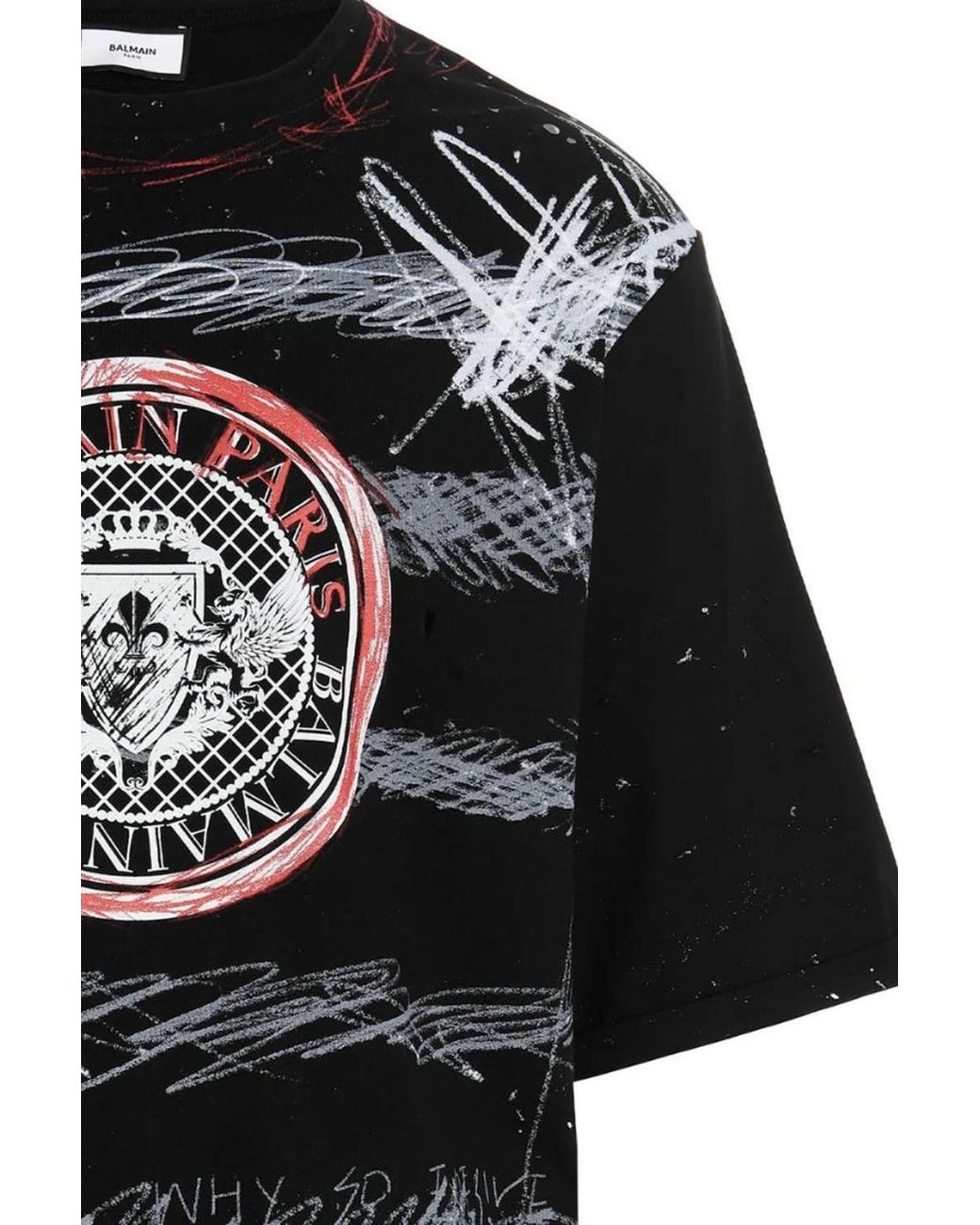 Balmain Black Short Sleeve Crew T-Shirt for men