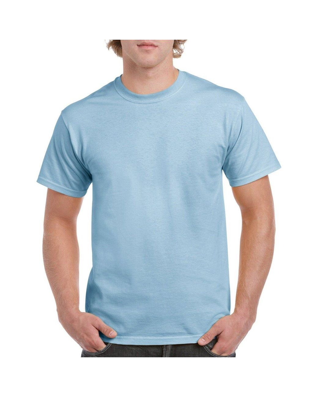 Gildan Blue Heavy Cotton Short Sleeve T-Shirt for men