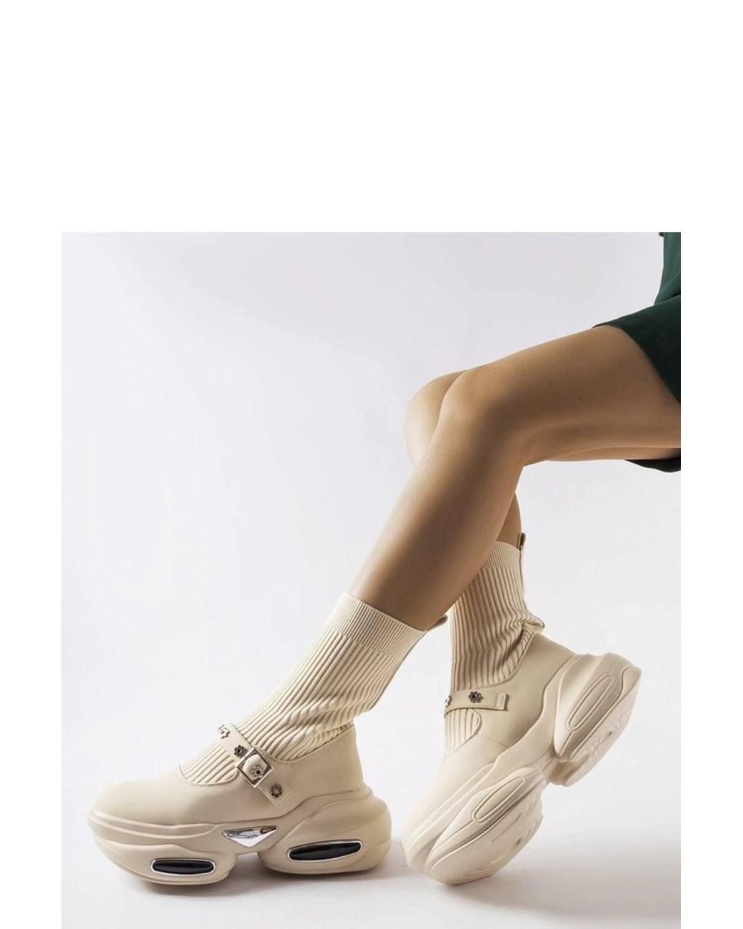 Love Lace Natural Ivana Sock Upper Ankle Boots Round Toe For Comfort Everyday Style