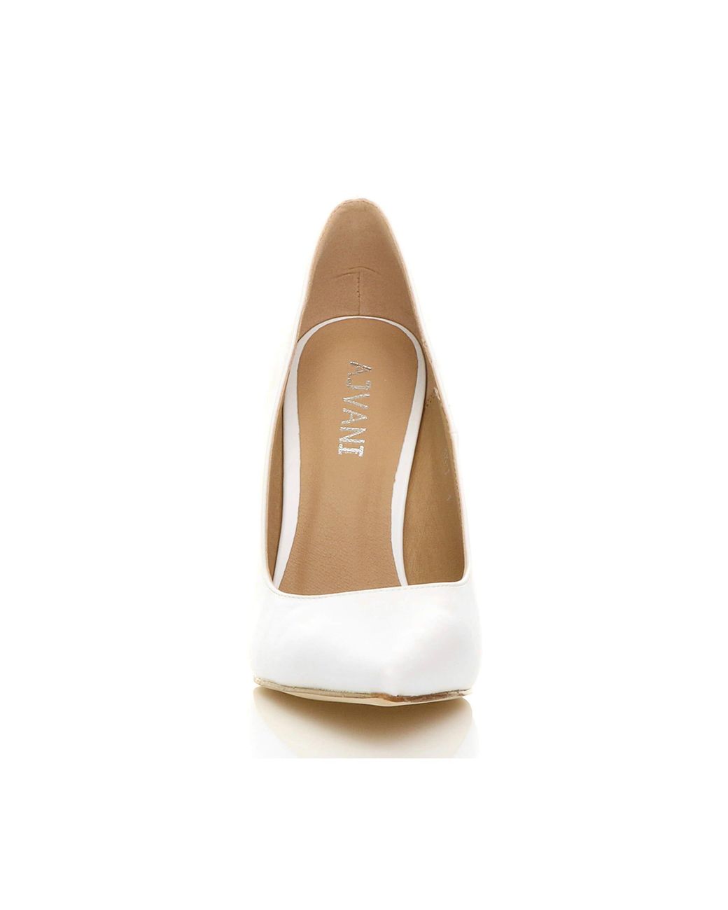AJVANI White High Heel Stiletto Pointed Toe Party Court Shoes