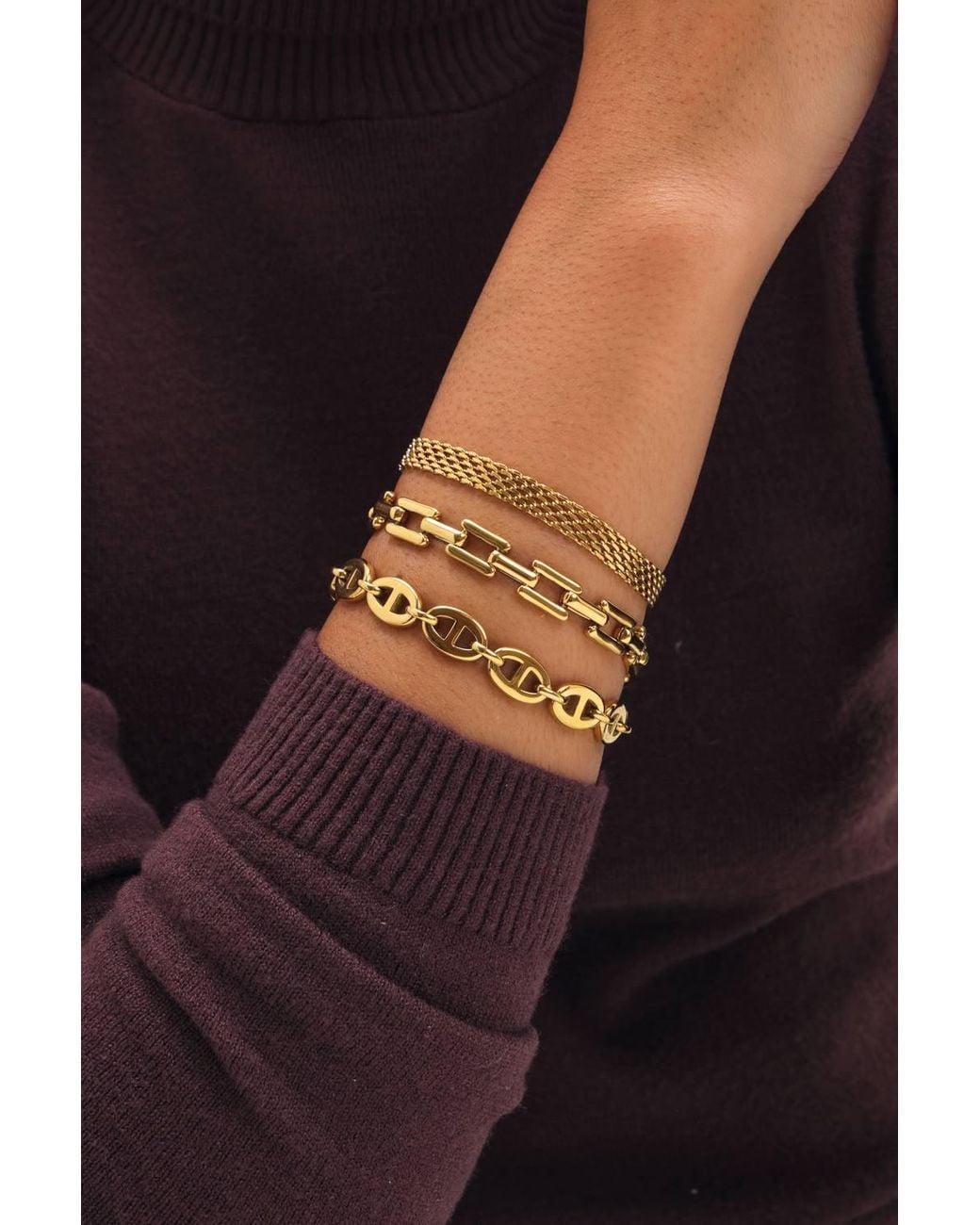 Jon Richard Metallic Plated Crystal & Chain Bracelet