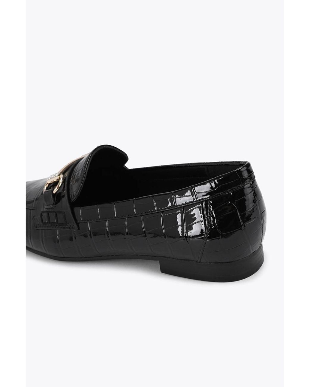 Carvela Kurt Geiger Black 'Valentina' Croc Print Flats