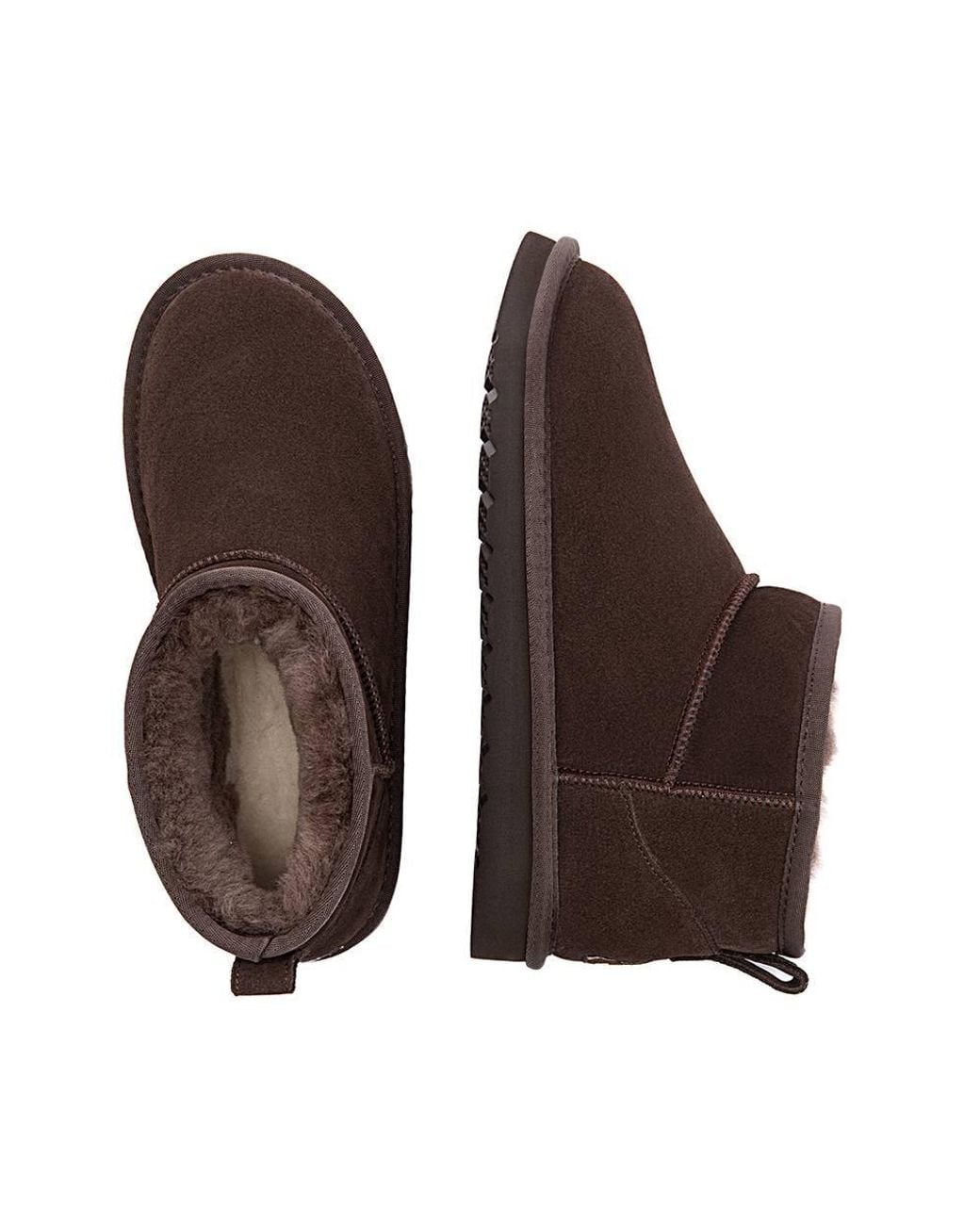 EverAu Australia Brown Real Sheepskin Finch Ultra Mini Classic Boots With Eva Sole