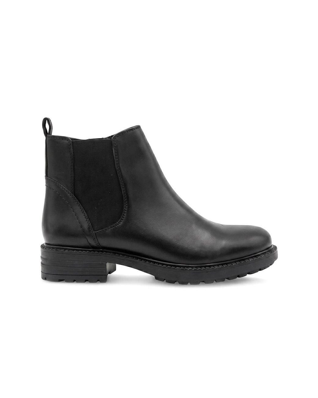 Pavers Black Smart Leather Block Heel Chelsea Boots