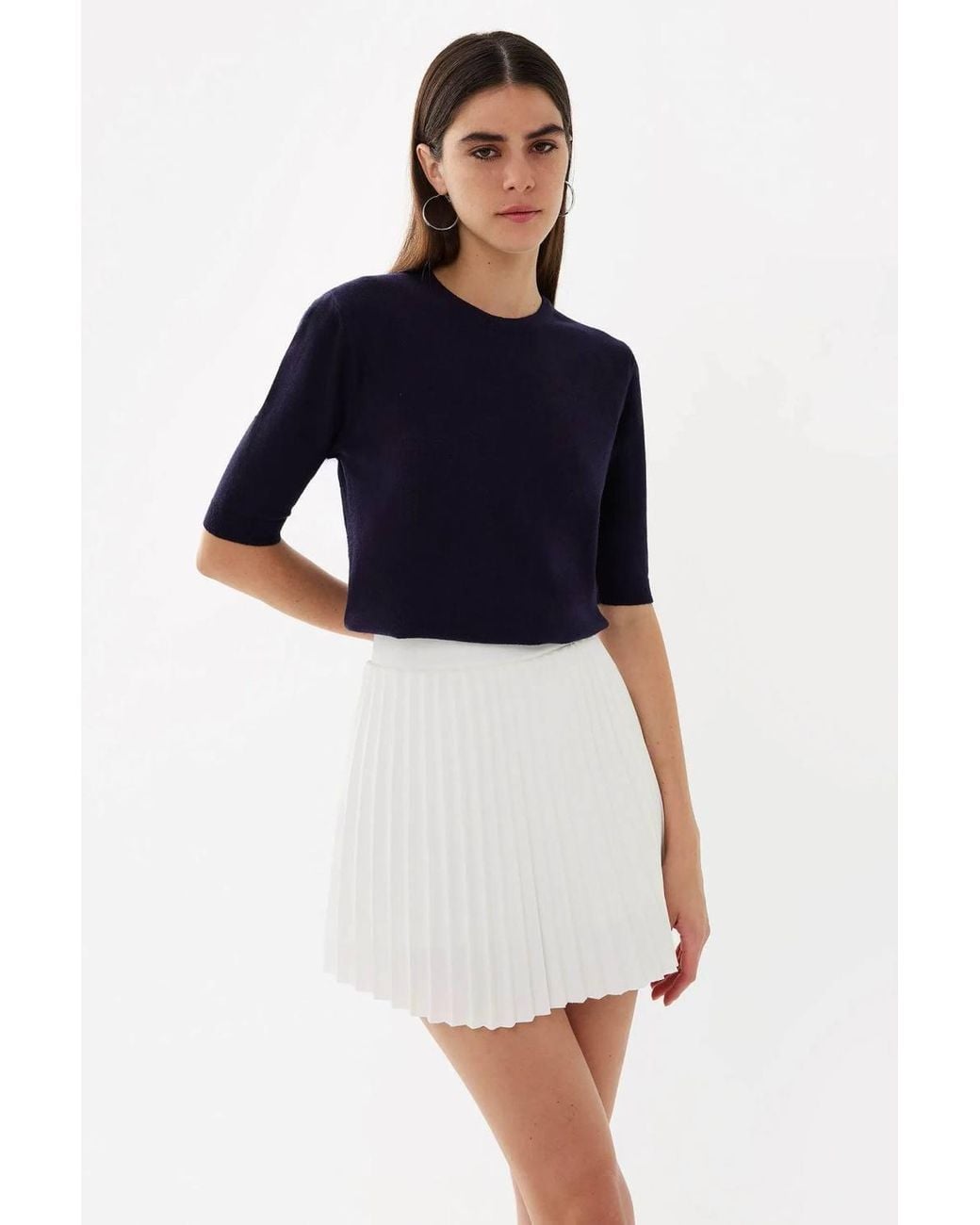 Hiccup Blue Short Sleeve Basic Knitted Sweater