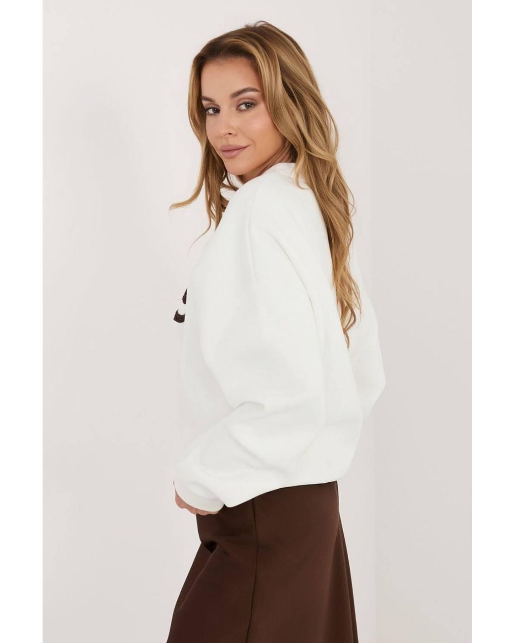 Love Lace Natural Cotton Round Neck Long Sleeve Printed Sweatshirt