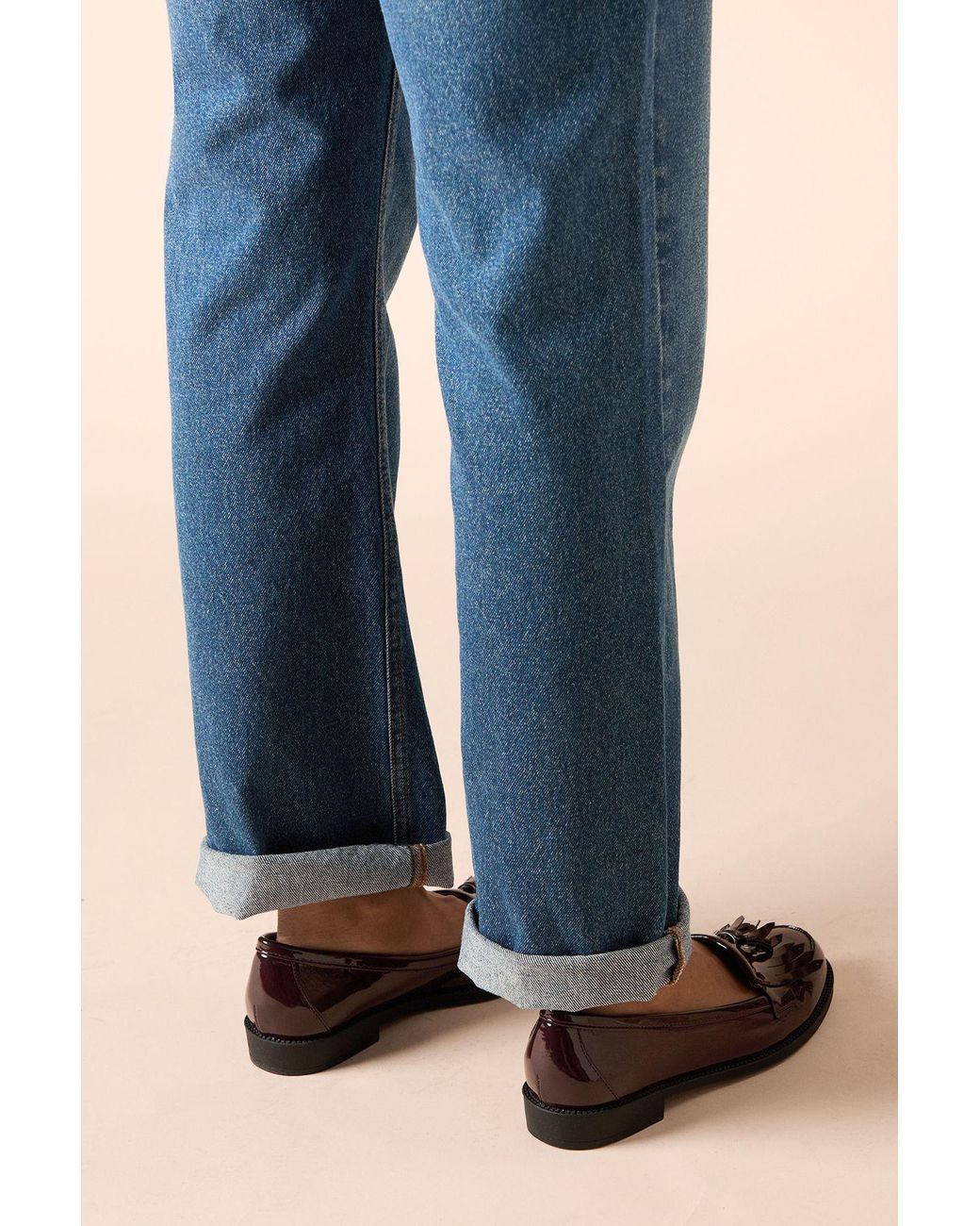 Dorothy Perkins Blue Wide Fit Leigh Fringe Loafers