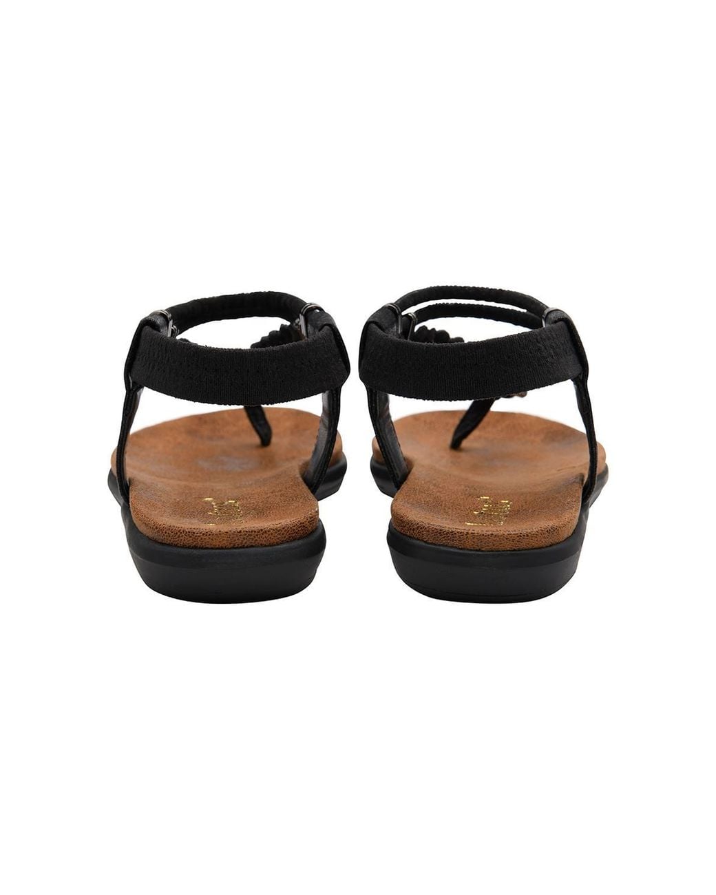 Lotus Black 'Sol' Flat Toe-Post Sandals