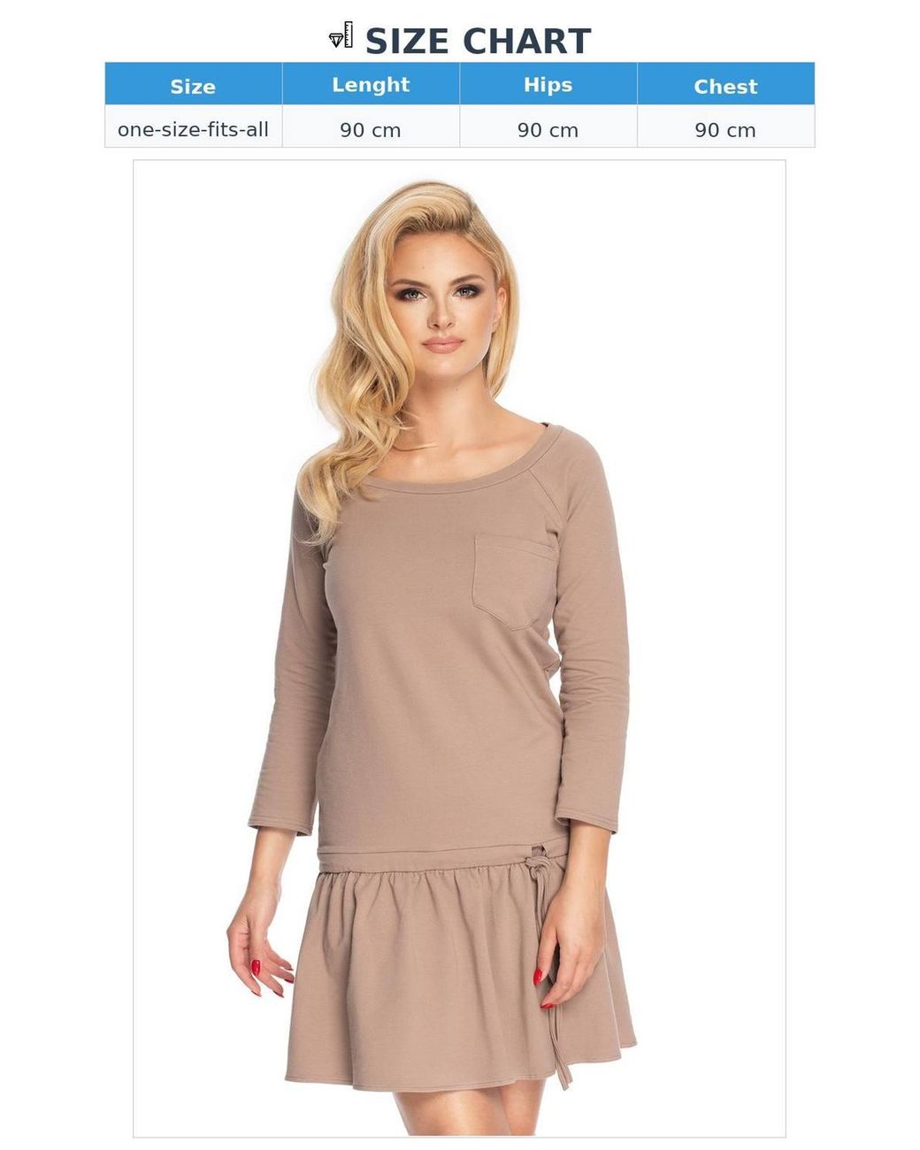 Love Lace Pink Boat Neck Mini Dress With Frill Hem Loop Cotton